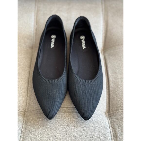 Vivaia Aria 5 Pointed Toe Flats Black Comfort Shoes 41.5, US 10 - Picture 8 of 12
